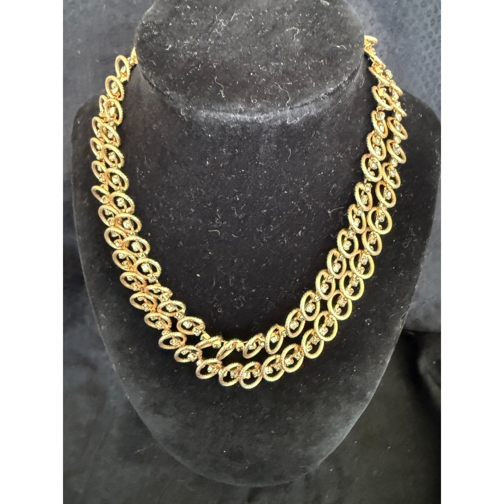 Vintage‎ Double Row Interlocking Link Necklace